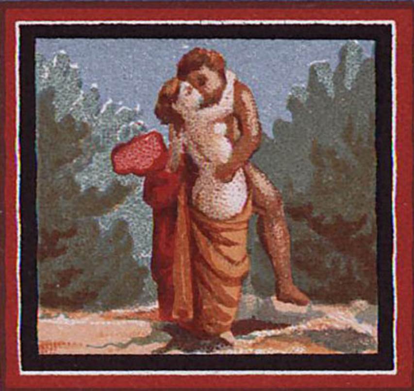 IX.2.10 Pompeii. South wall. 1873 drawing by G. Discanno of painting of Polyphemus and Galatea.
Now in Naples Archaeological Museum. Inventory number ADS 980.
Photo © ICCD. http://www.catalogo.beniculturali.it
Utilizzabili alle condizioni della licenza Attribuzione - Non commerciale - Condividi allo stesso modo 2.5 Italia (CC BY-NC-SA 2.5 IT)
