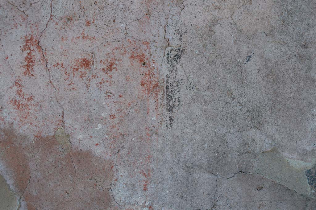 IX.2.26 Pompeii. March 2019. Detail from west side of front façade, detail of red and black painted panels. 
Foto Taylor Lauritsen, ERC Grant 681269 DÉCOR.

