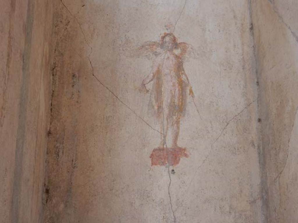 IX.3.5 Pompeii. May 2015. Room 4, painted figure in recess in east side of north wall.  
Photo courtesy of Buzz Ferebee.
