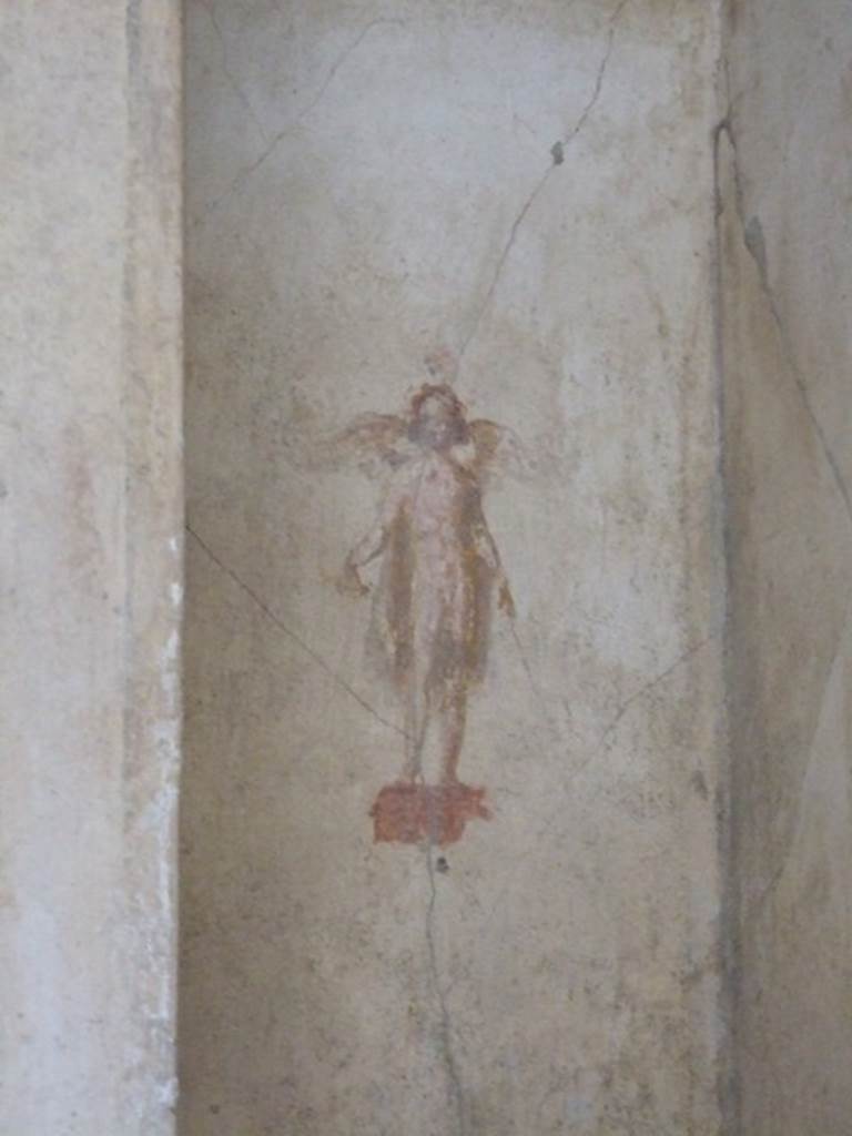 IX.3.5 Pompeii. March 2009. Room 4, painted figure in recess in east side of north wall.  