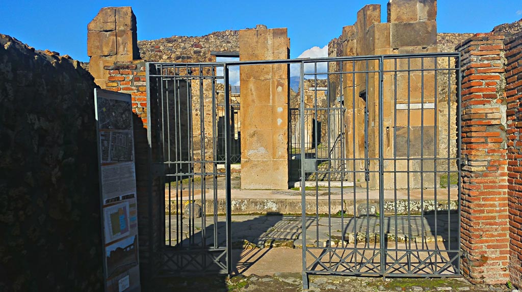 IX.4.18 Pompeii. December 2019.
Looking north from vestibule of Central Baths towards entrance doorway onto Via di Nola, opposite V.1.7. 
Photo courtesy of Giuseppe Ciaramella.
