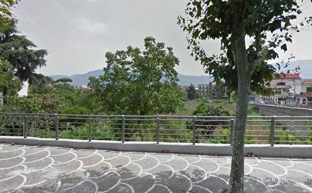 Pompeii Tombs at Fondo Santilli. 2012. Looking south across area where tombs were found. 
Photo © courtesy of Google Earth.
