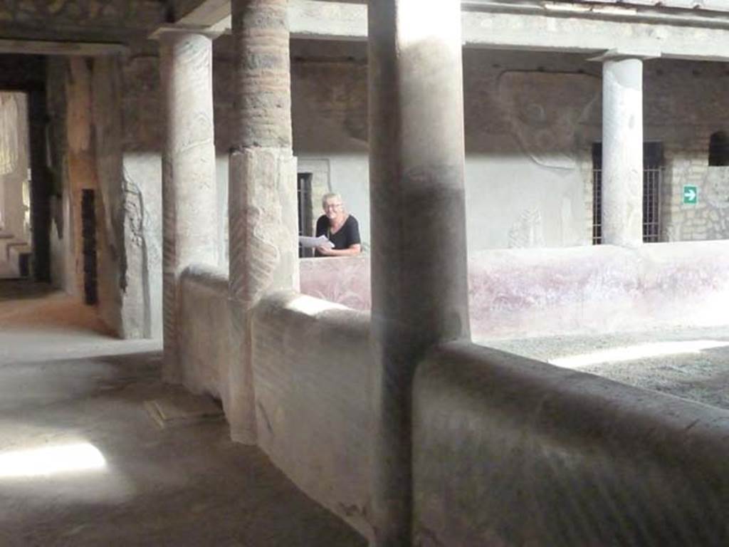 Oplontis, September 2015. Room 32, looking across the north-east corner of the internal peristyle.