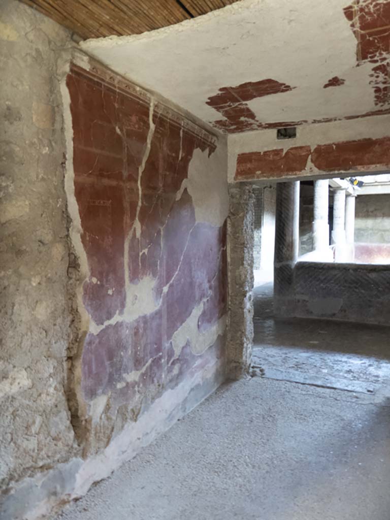 Oplontis Villa of Poppea, September 2017. Corridor 37, looking north along west wall from portico 24. 
Foto Annette Haug, ERC Grant 681269 DÉCOR.
