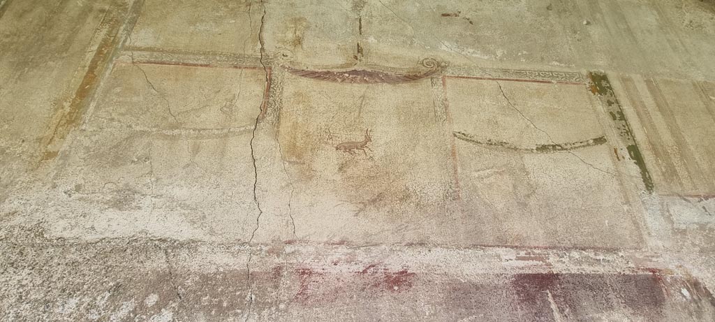 Oplontis Villa of Poppea, January 2023. Portico 40, painted wall decoration. Photo courtesy of Miriam Colomer.