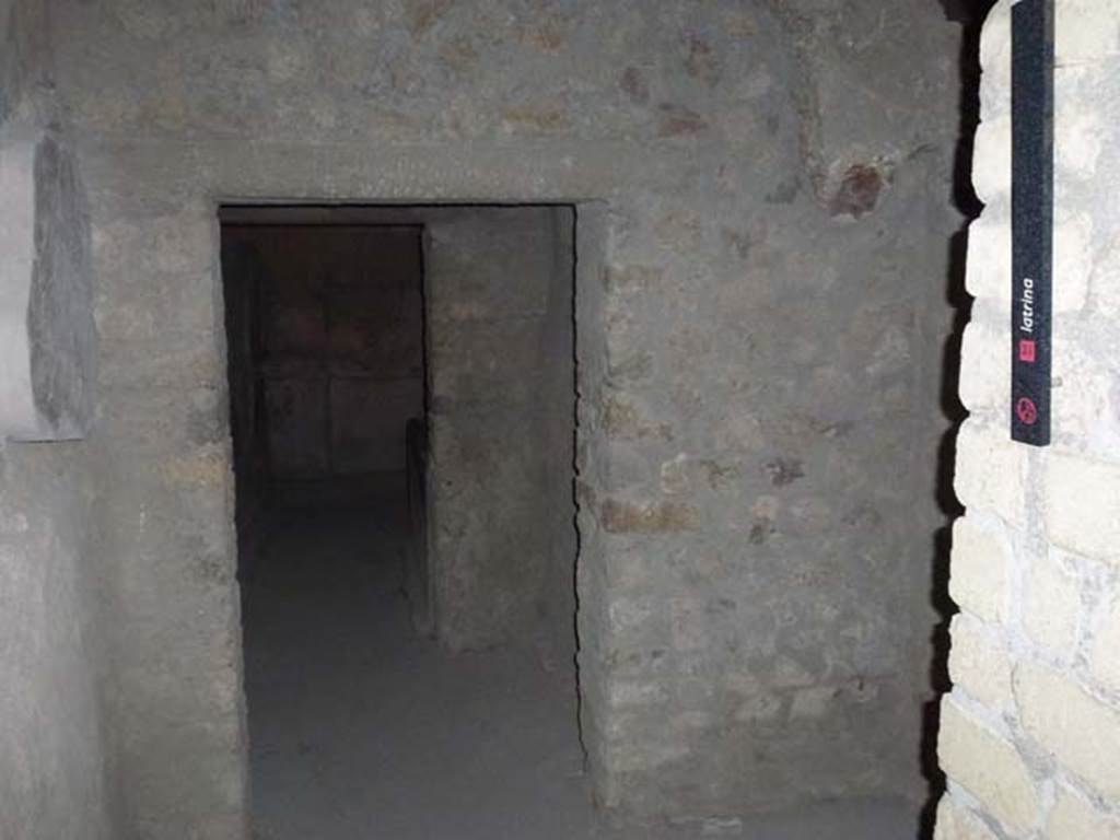 Oplontis Villa of Poppea, September 2011. 
Doorway into room 50 from corridor 53, leading across into room 51, and through to rooms 47 and 48. 
Photo courtesy of Michael Binns.
