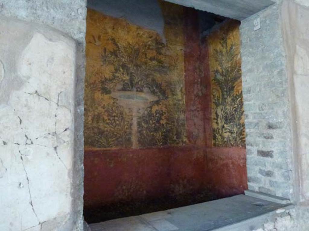 Oplontis, September 2011. Room 61, looking through window from room 65 towards south wall and south-west corner. Photo courtesy of Michael Binns.