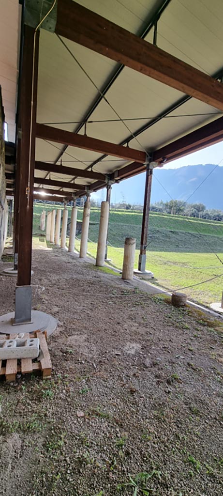 Stabiae, Villa Arianna, December 2023.
Portico H, looking south-west. Photo courtesy of Miriam Colomer.

