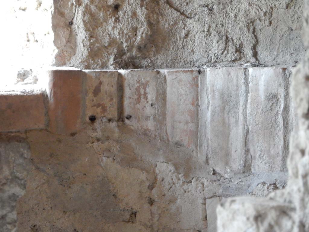 Stabiae, Villa Arianna, April 2005. Room 6, detail from north wall of the caldarium on north side of tepidarium. 
Photo courtesy of Buzz Ferebee.
