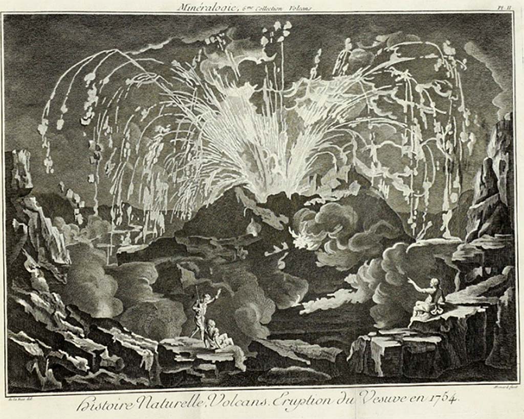 Vesuvius Eruption 1754. Histoire Naturelle Volcans : Eruption du Vésuve en 1754.
See Diderot & D'Alembert, 1751 to 1772. Encyclopédie, ou dictionnaire raisonné des sciences, des arts et des métiers :Minéralogie : 6me collection. France., pl. II.
