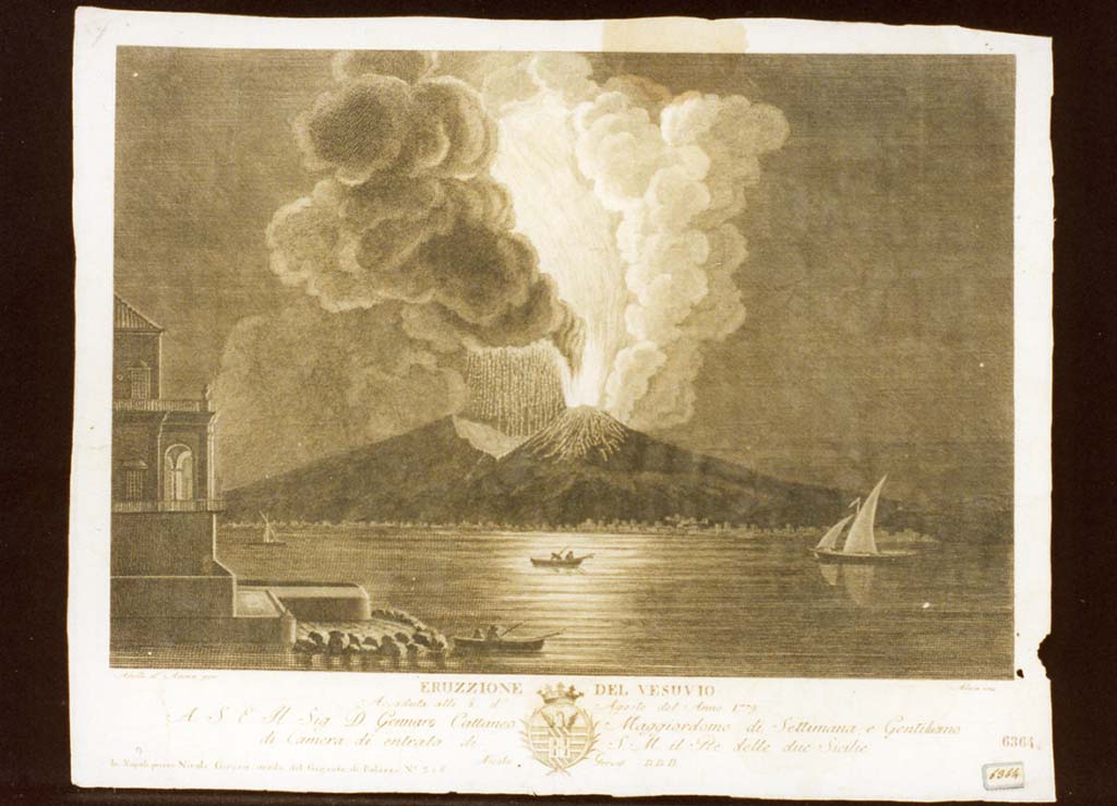 Vesuvius eruption 1779. 1880 drawing by Luigi Palmieri.
See Palmieri L., 1880. Il Vesuvio e la sua storia. Milano: Tipografia Faverio, fig. 7.
See book on E-RARA
