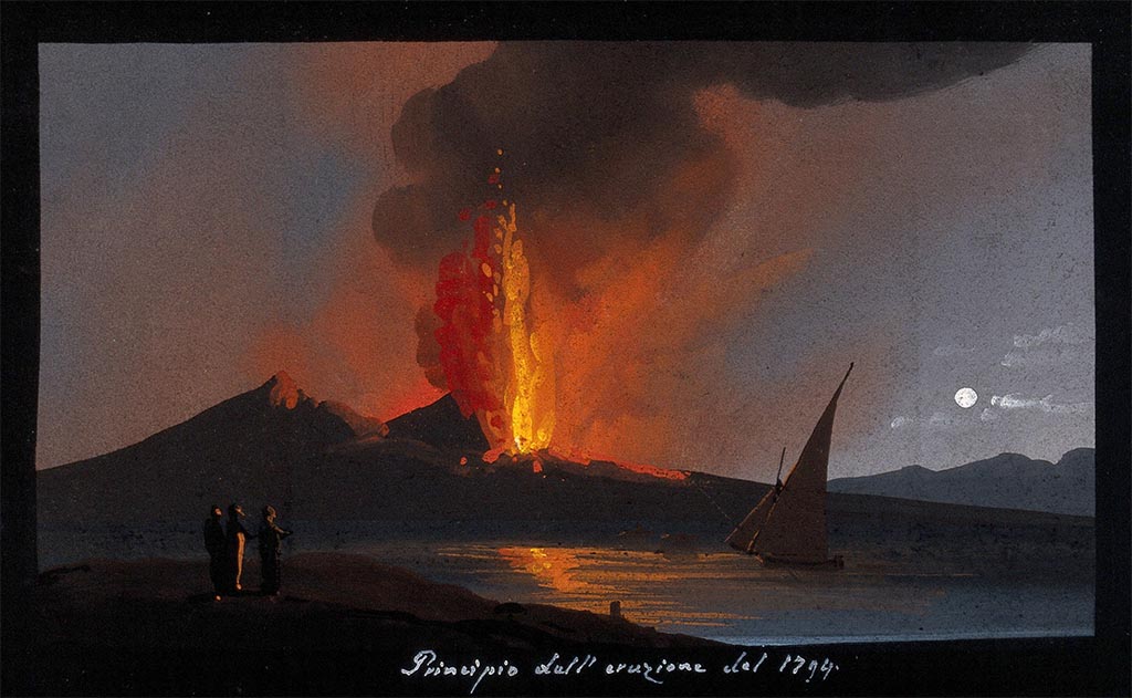 Vesuvius Eruption 1794. The Destruction of Torre del Greco. Naples School.