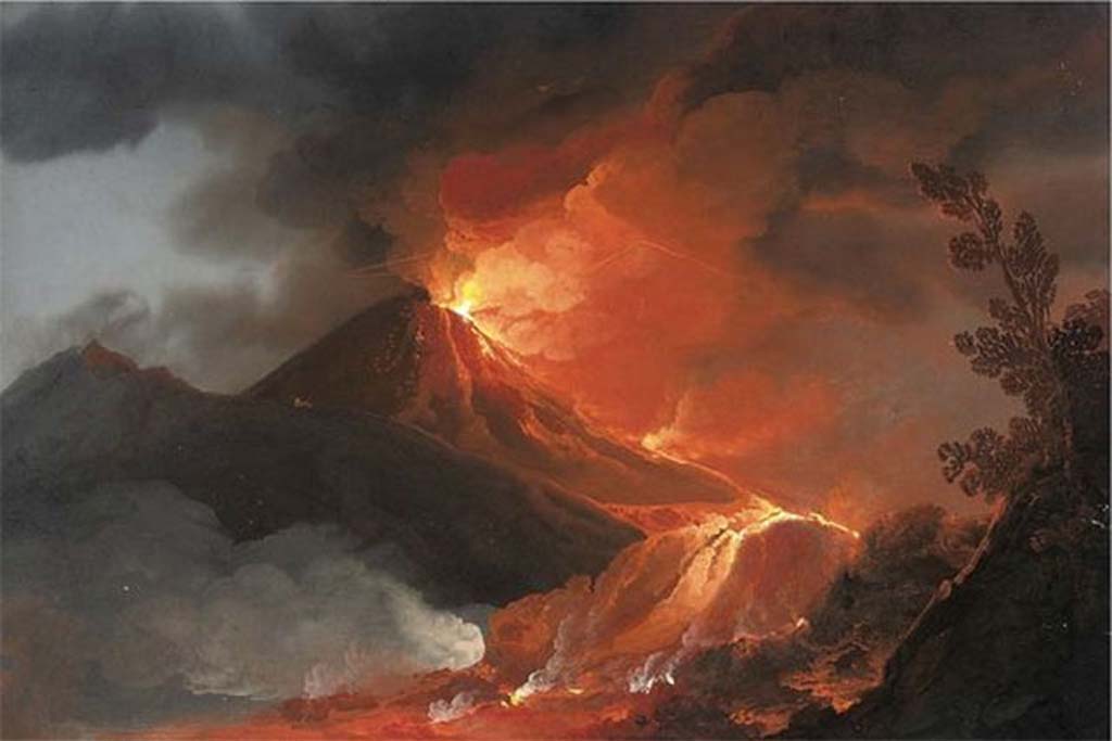 Vesuvius Eruption 1822 from Naples.