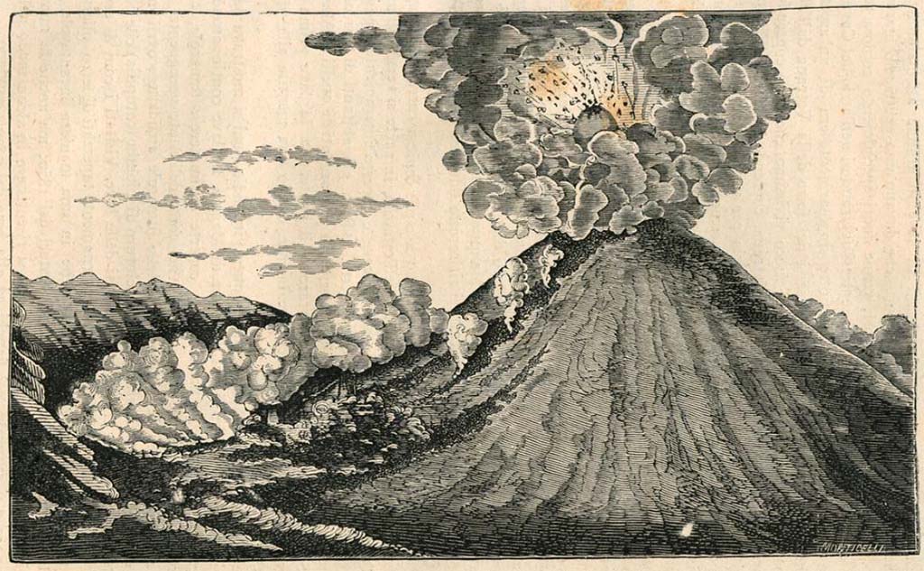 Vesuvius Eruption 1858. Artist unknown.