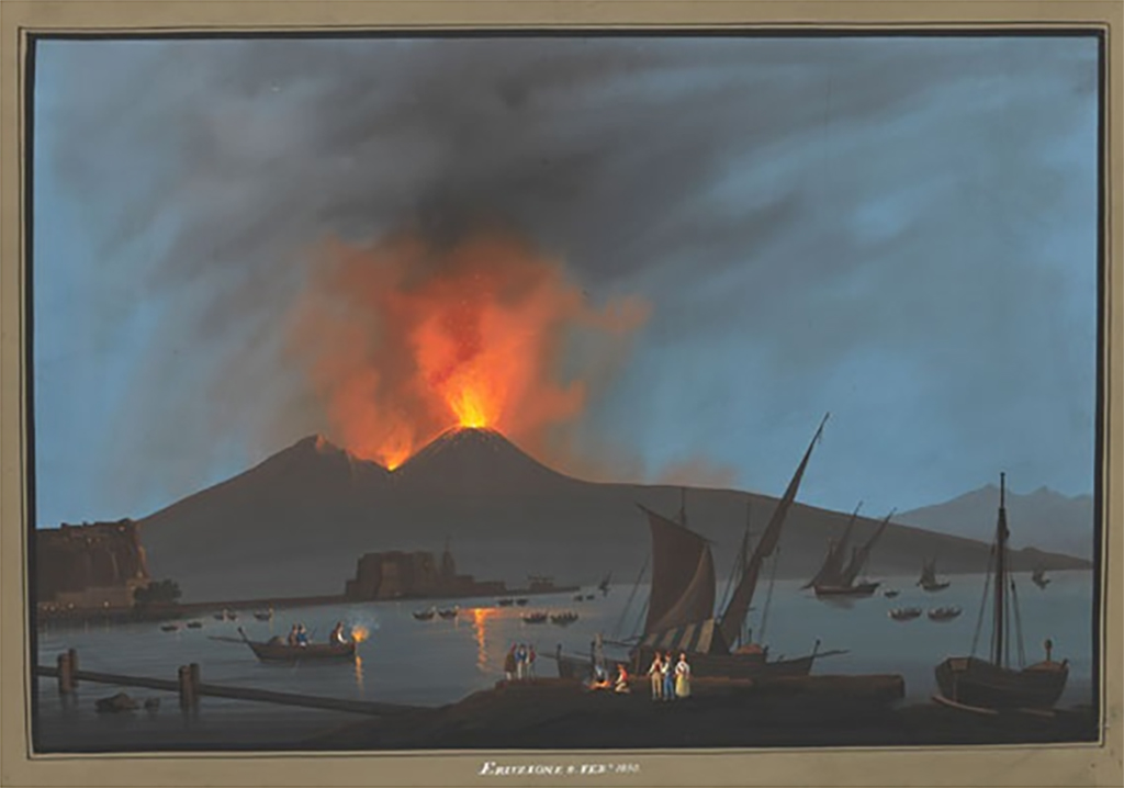 Vesuvius. December 1861 eruption. Photo title at bottom is “No. 2204. Eruzione del Vesuvio, Dec. 61 (Napoli)”. Photo by Sommer and Behles.