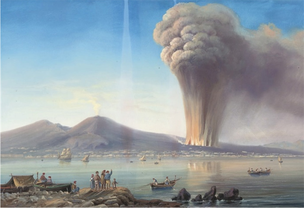 Vesuvius eruption 26 Aprile 1872. 1880 drawing by Luigi Palmieri.
See Palmieri L., 1880. Il Vesuvio e la sua storia. Milano: Tipografia Faverio, fig. 19.
See book on E-RARA
