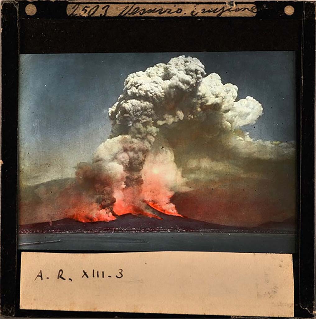 Vesuvius Eruption 13th April 1906 on Fumagalli postcard.