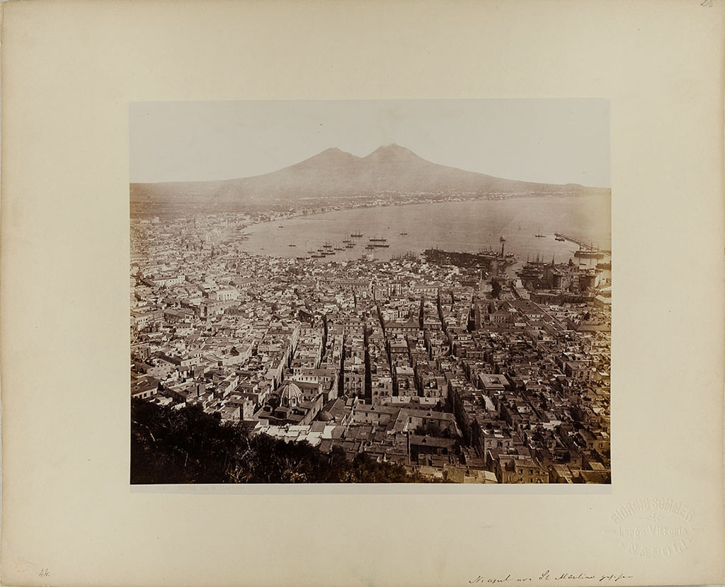 Bay of Naples and Vesuvius, one of the most famous and well-used photos of the area. 
Photo/postcard by Roberto Rive. Photo courtesy of Rick Bauer.
