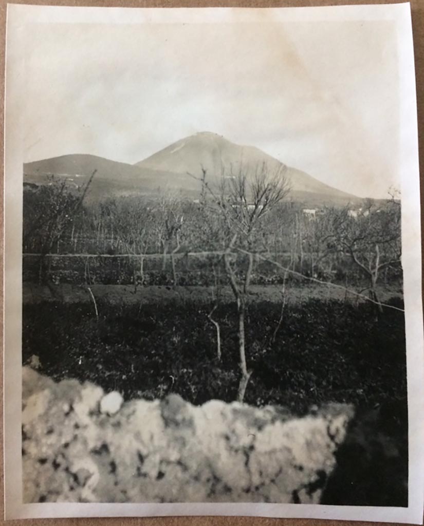 Vesuvius. Photo from an album, dated 1928. View from Naples. Photo courtesy of Rick Bauer.