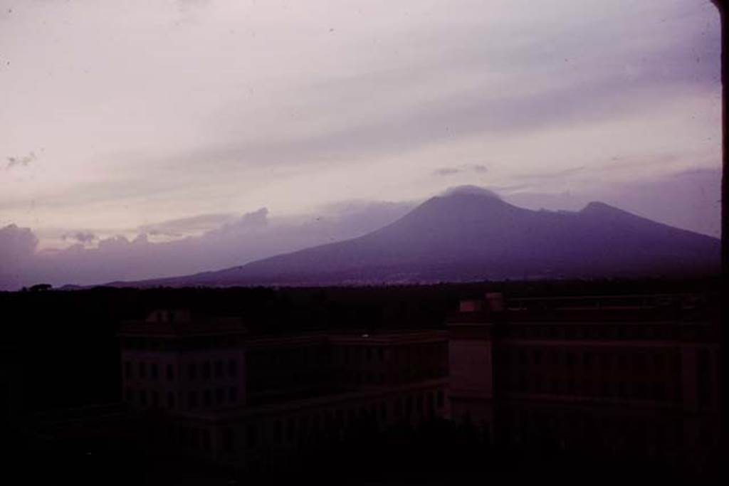 Vesuvius in the clouds. 1964.  Photo by Stanley A. Jashemski.
Source: The Wilhelmina and Stanley A. Jashemski archive in the University of Maryland Library, Special Collections (See collection page) and made available under the Creative Commons Attribution-Non-commercial License v.4. See Licence and use details.
J64f1390
