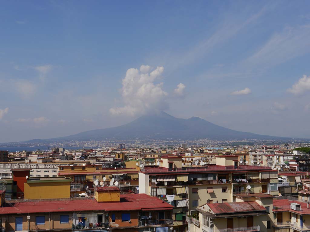 Vesuvius, from Pompeii. 1970. Photo by Stanley A. Jashemski.
Source: The Wilhelmina and Stanley A. Jashemski archive in the University of Maryland Library, Special Collections (See collection page) and made available under the Creative Commons Attribution-Non-commercial License v.4. See Licence and use details.
J70f0575
